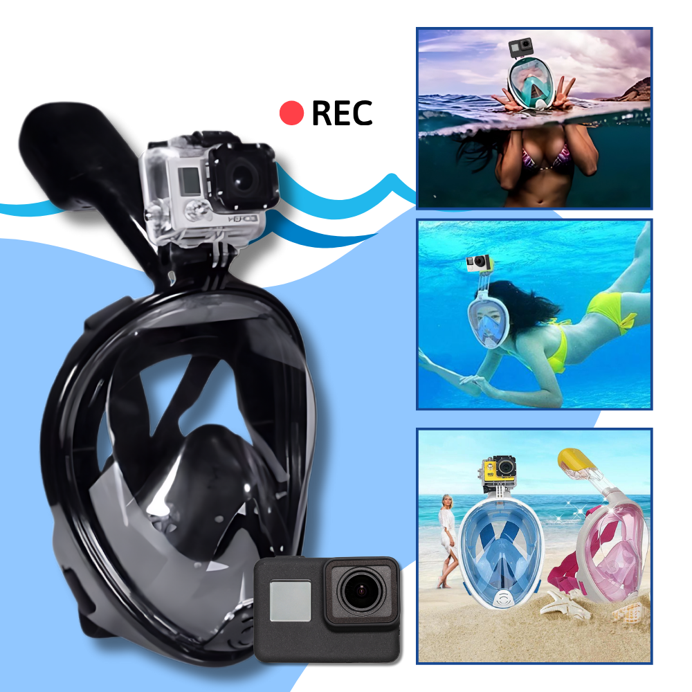 Maschera da snorkeling con vista panoramica a 180° - Ozerty