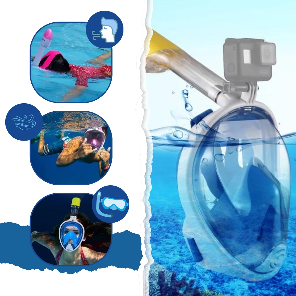 Maschera da snorkeling con vista panoramica a 180° - Ozerty