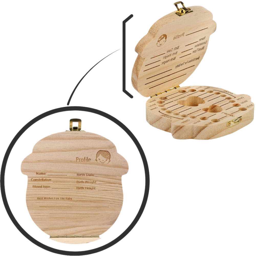 Wooden box for milk teeth