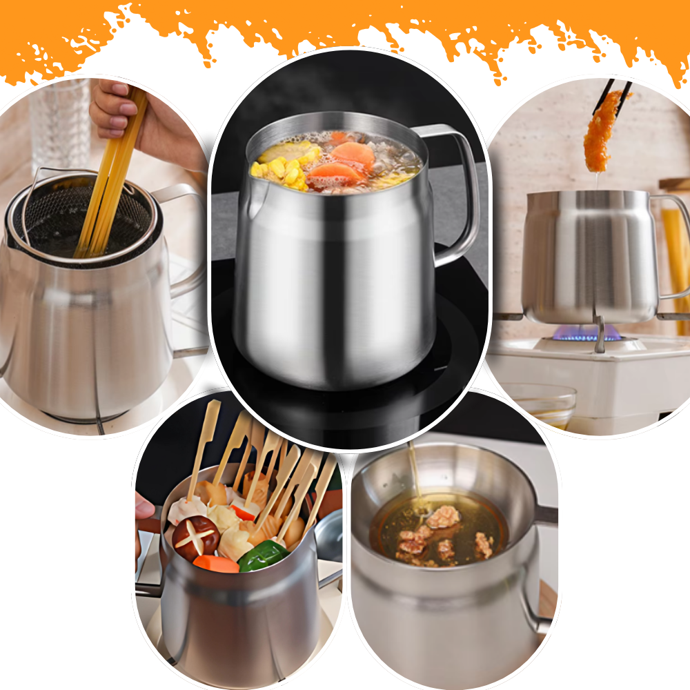 Pentola per friggere in acciaio inox 2 in 1 - Ozerty