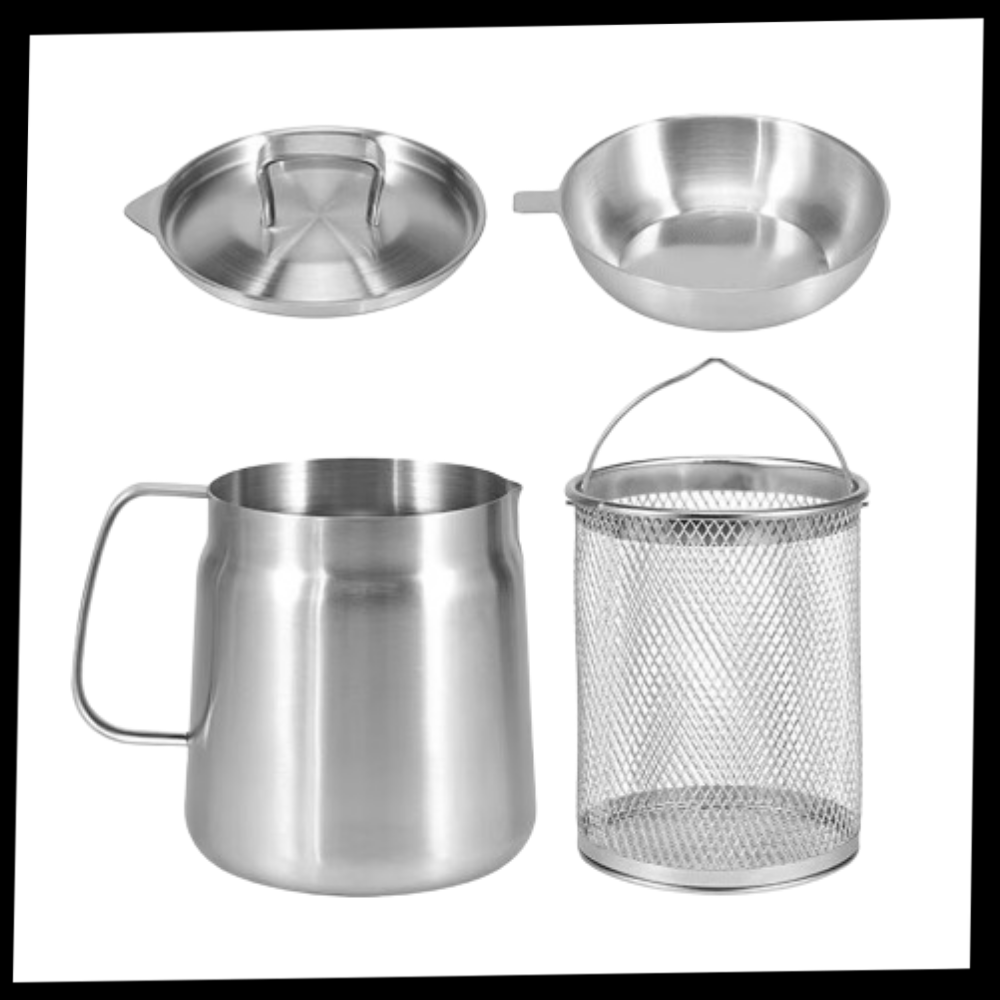 Pentola per friggere in acciaio inox 2 in 1 - Ozerty