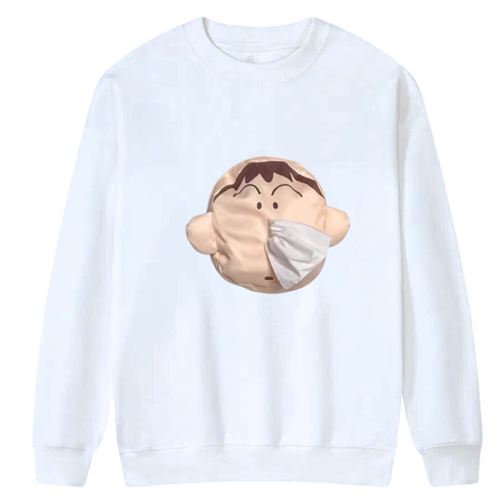 Maglietta Shin Chan 3D con Fazzoletti Incorporati -Felpa bianca - Ozerty