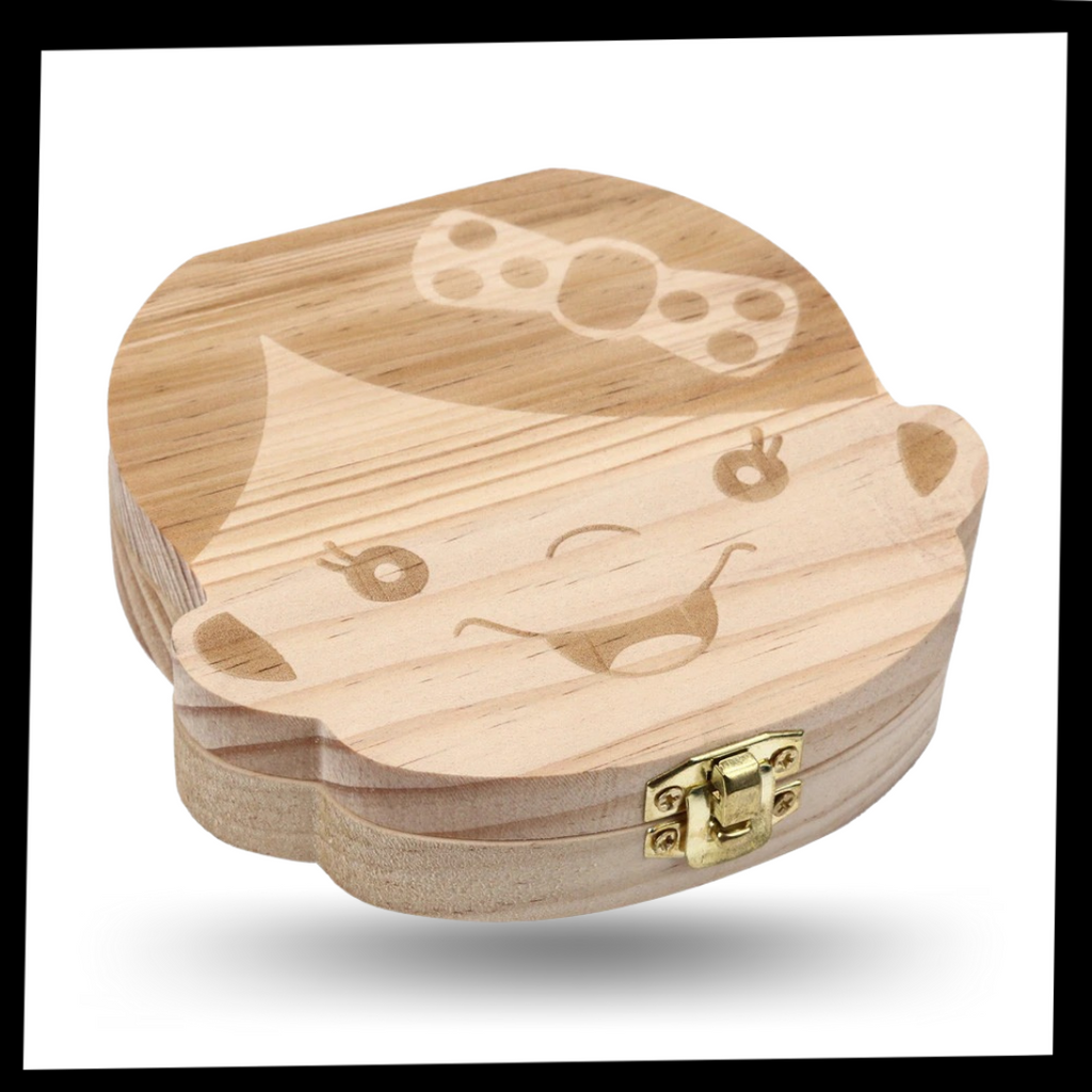 Wooden box for milk teeth