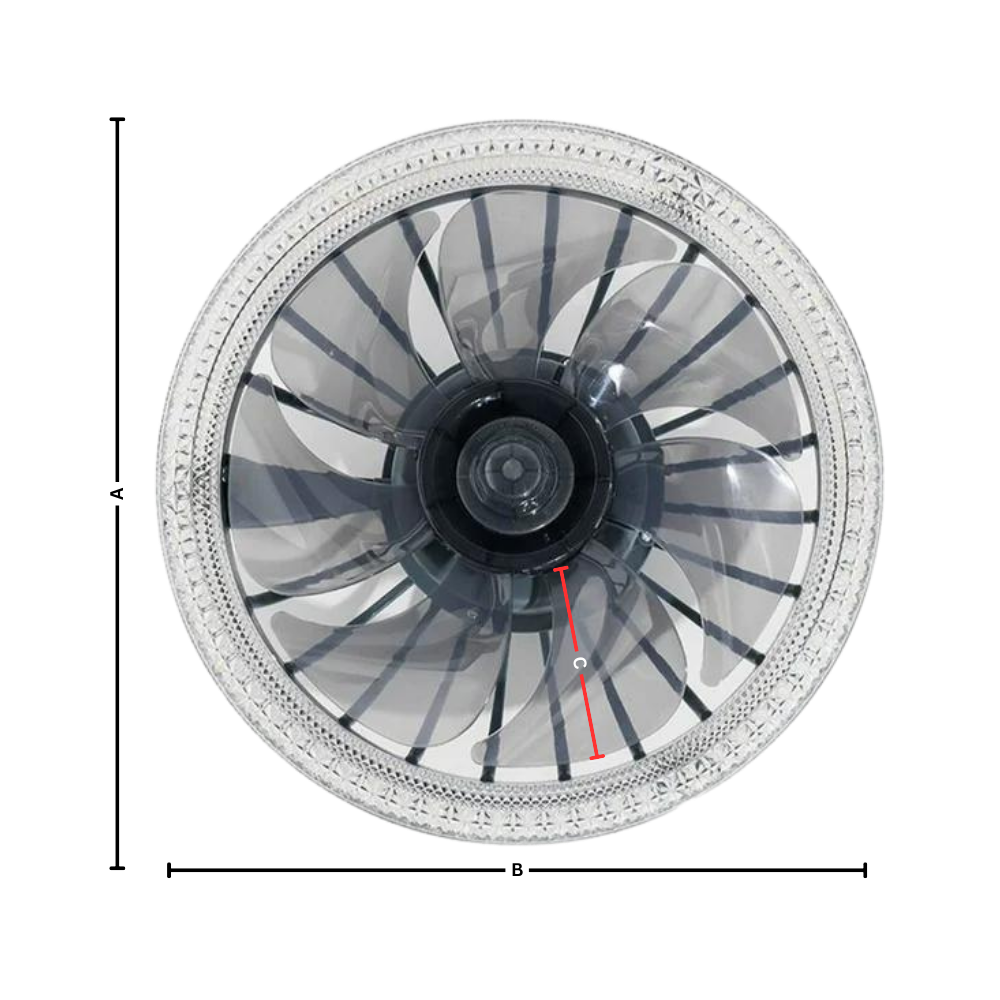 Ventilatore da soffitto estetico con luce e telecomando - Ozerty