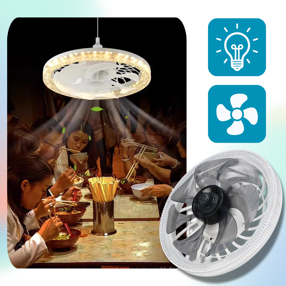 Ventilatore da soffitto estetico con luce e telecomando - Ozerty