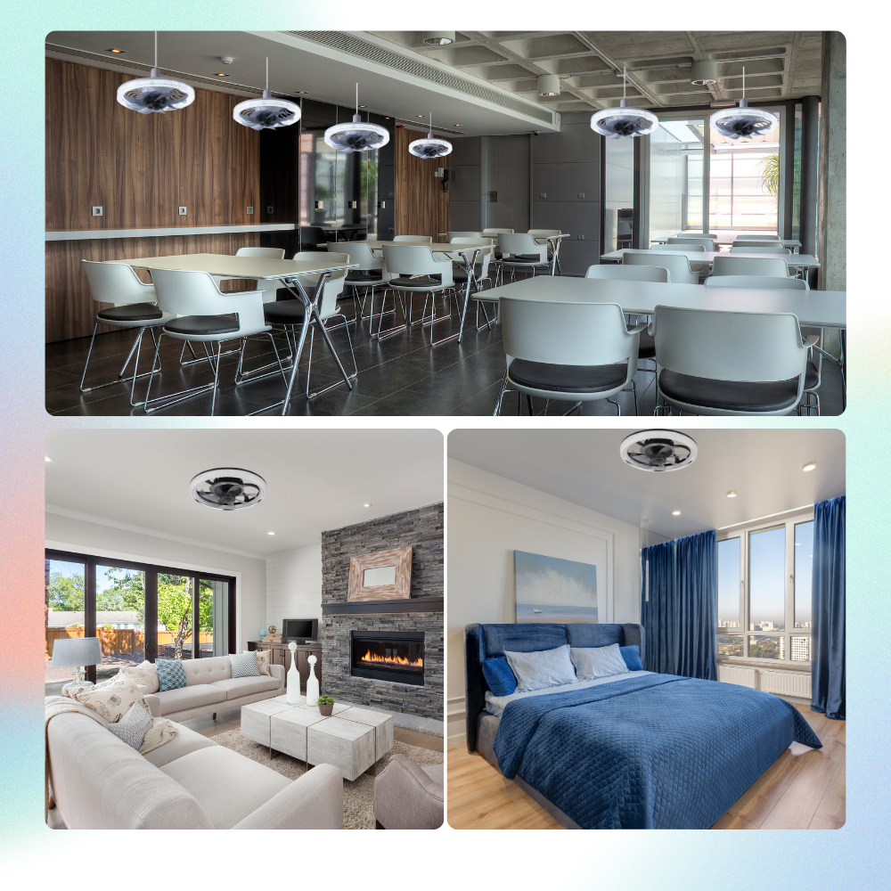 Ventilatore da soffitto estetico con luce e telecomando - Ozerty