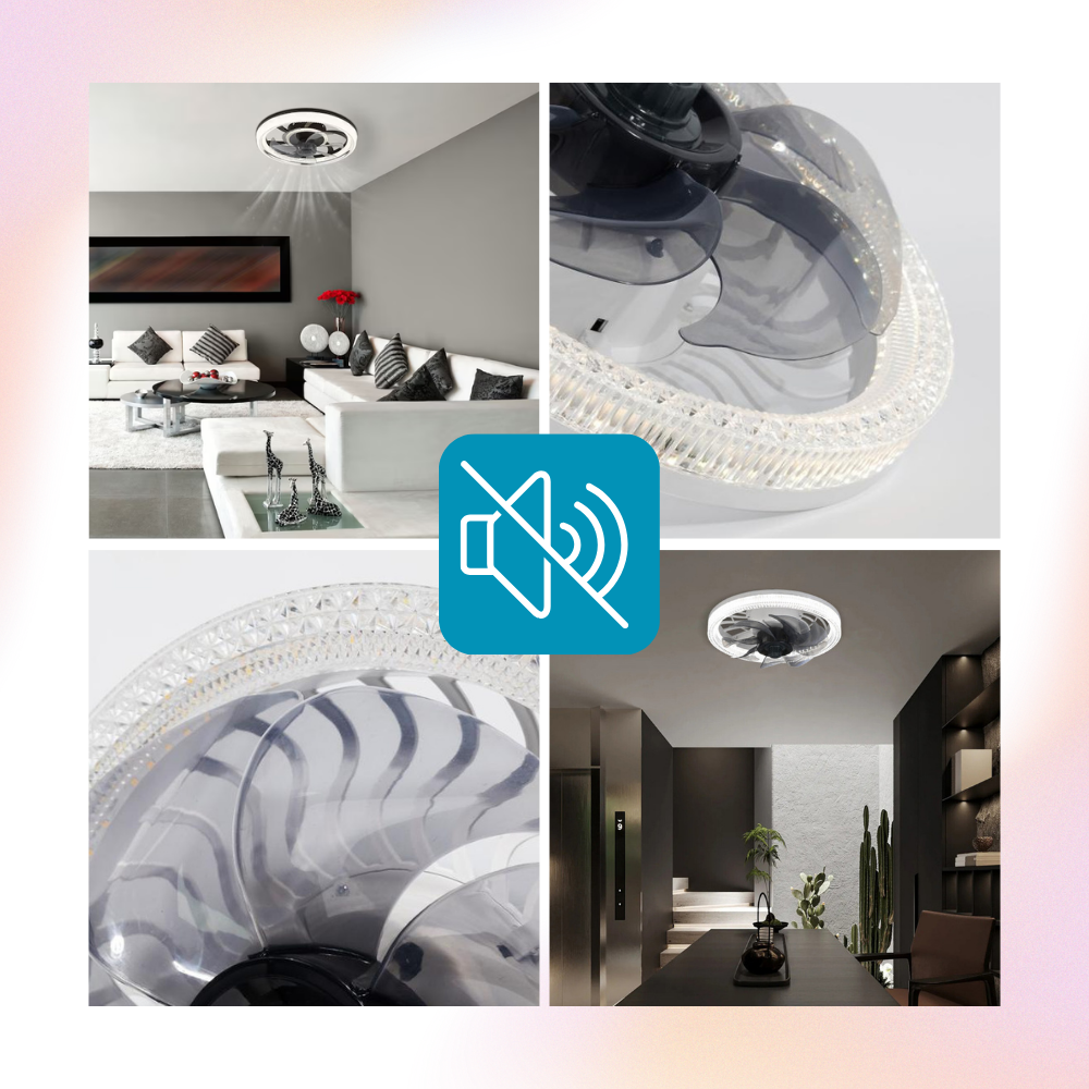 Ventilatore da soffitto estetico con luce e telecomando - Ozerty