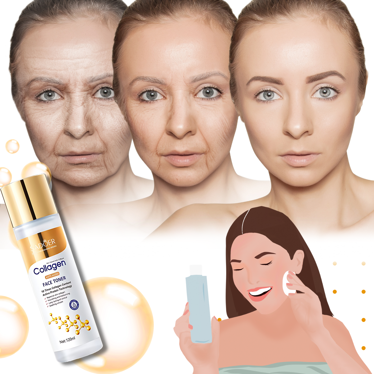 Tonico Illuminante al Collagene Anti-Aging - Ozerty