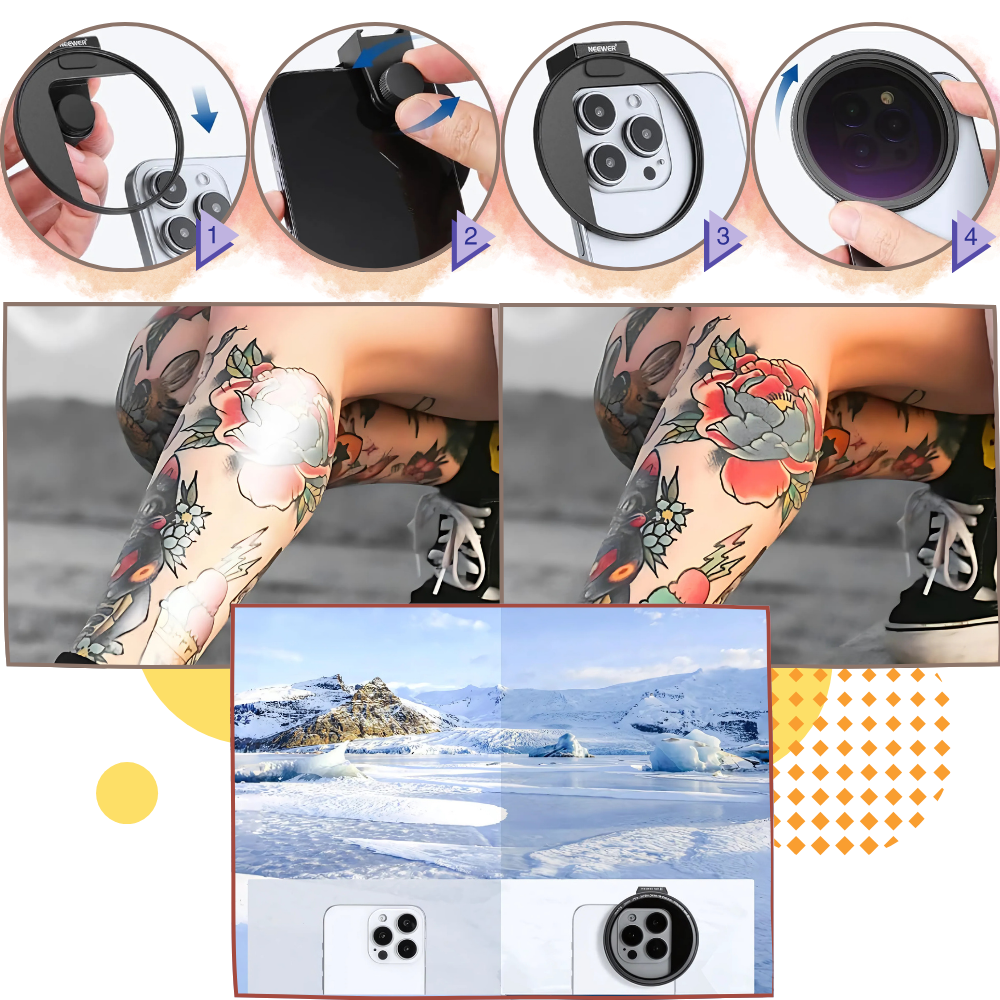 Obiettivo con Filtro per Smartphone Collegabile - Ozerty