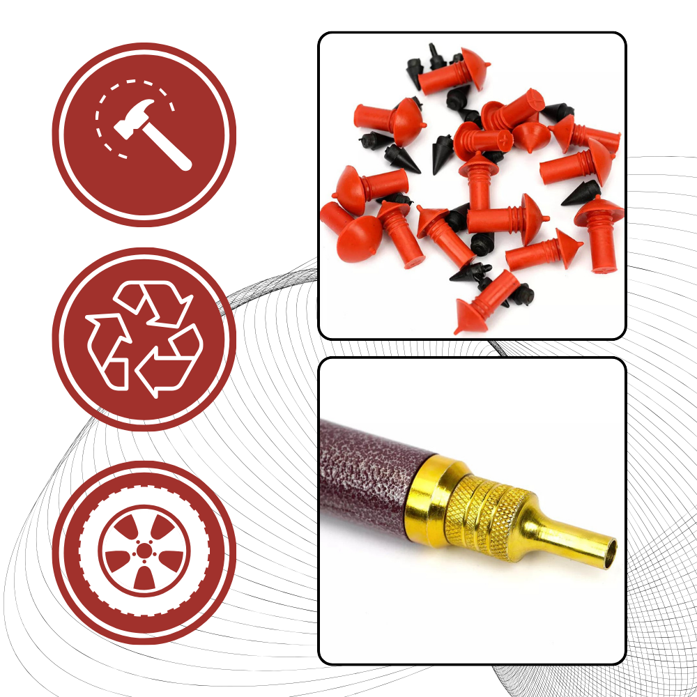 Kit Universale Automatico per la Riparazione di Forature degli Pneumatici - Ozerty