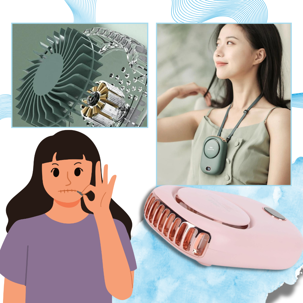 Ventilatore da Collo Portatile Regolabile Senza Pale - Ozerty