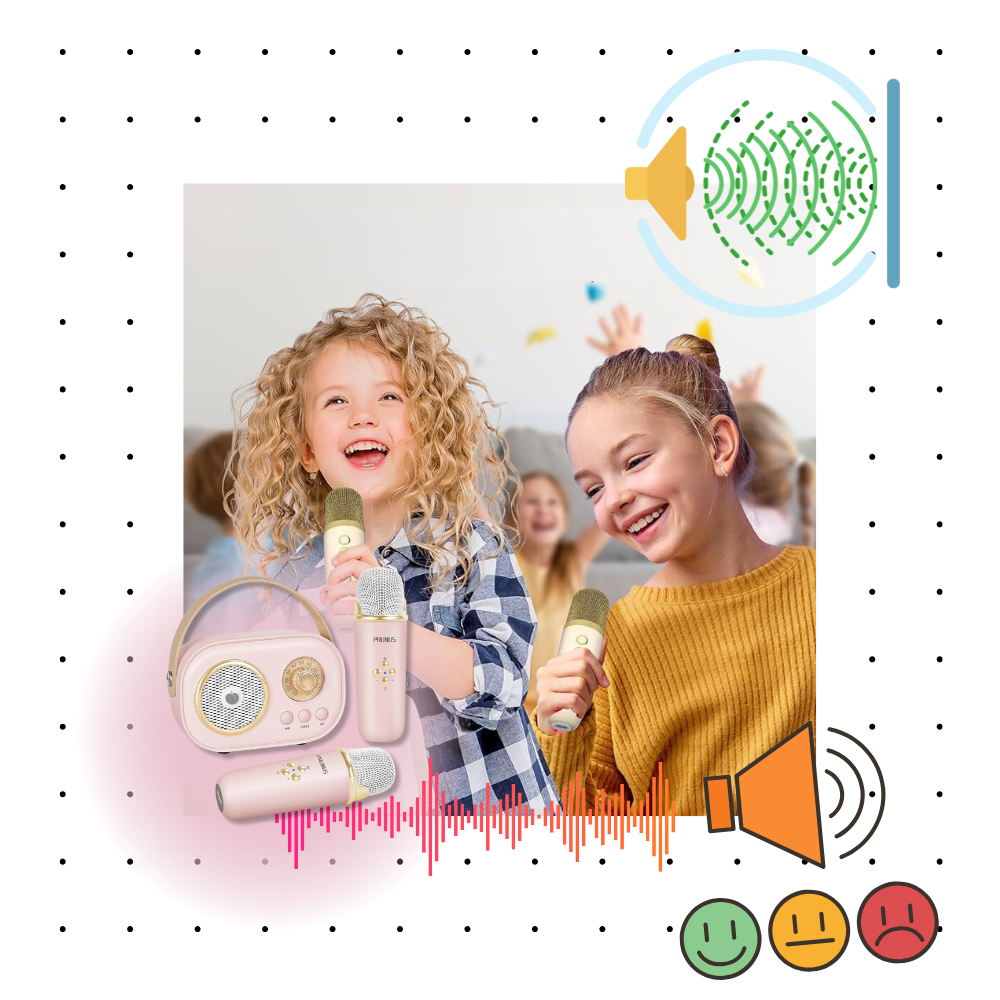 Mini Karaoke Bluetooth a Doppio Microfono per Bambini - Ozerty