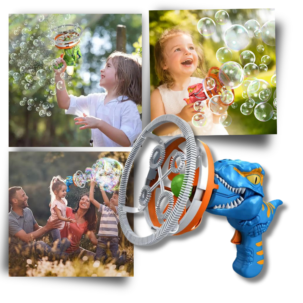 Macchina per bolle di sapone colorate a forma di dinosauro - Ozerty