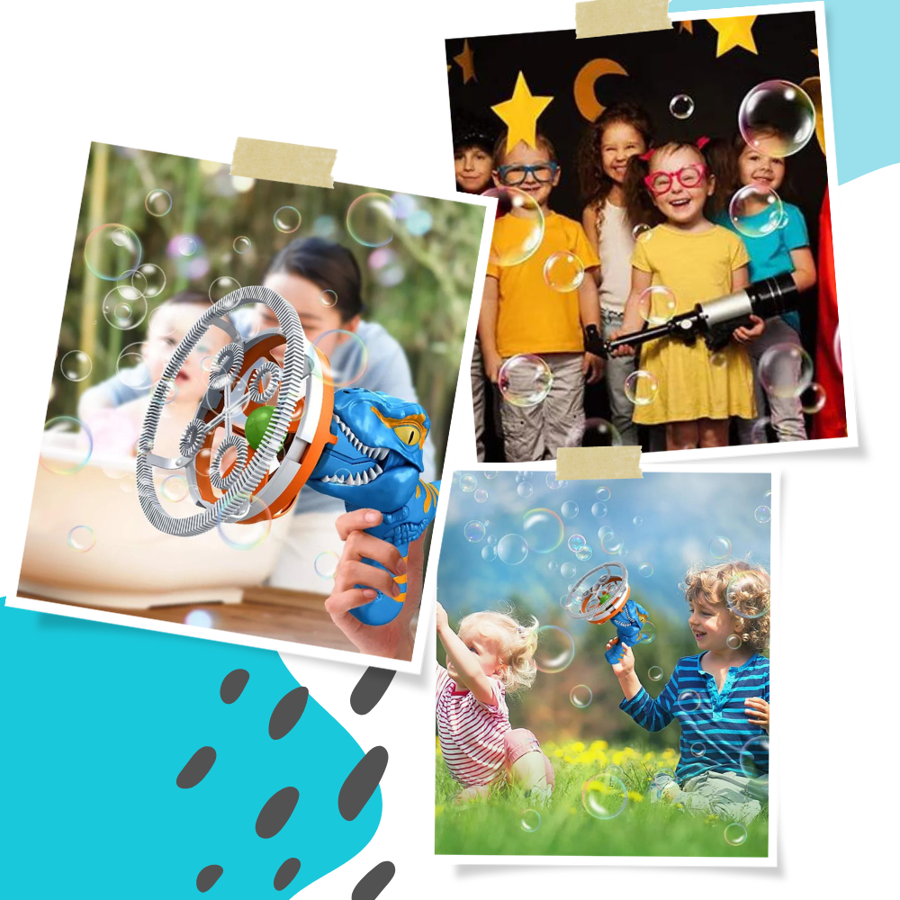 Macchina per bolle di sapone colorate a forma di dinosauro - Ozerty