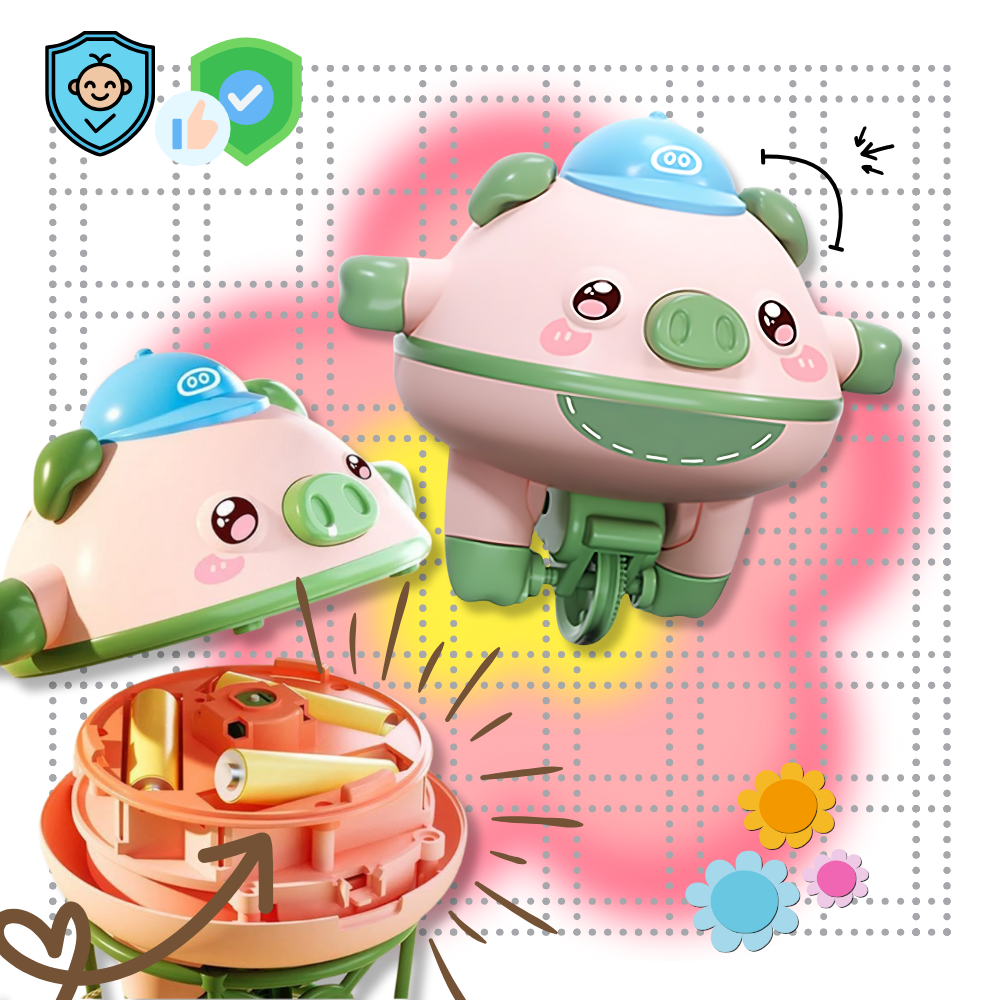 Maialino in monociclo giocattolo - Ozerty