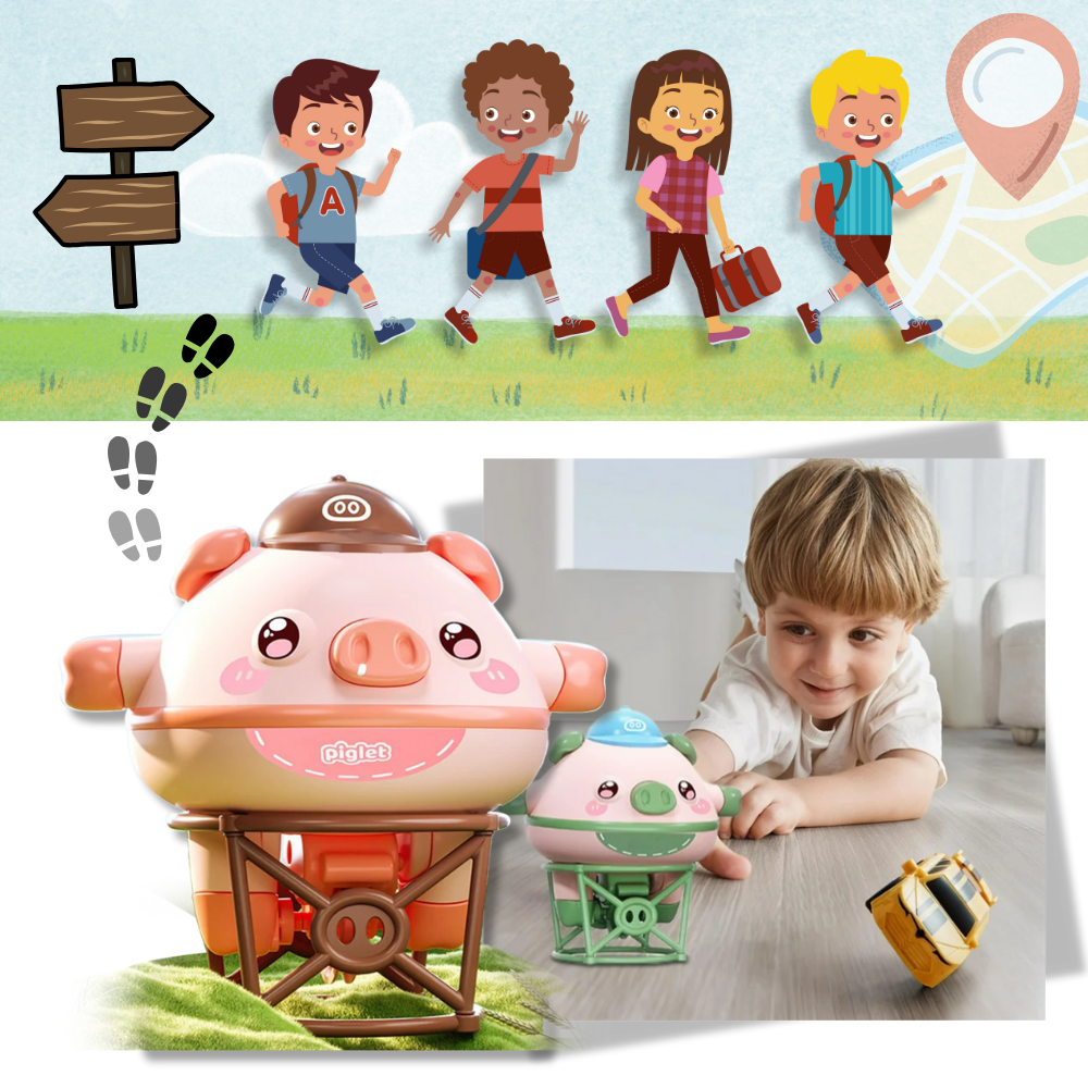 Maialino in monociclo giocattolo - Ozerty