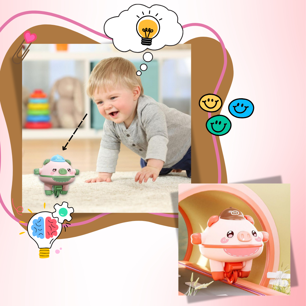 Maialino in monociclo giocattolo - Ozerty