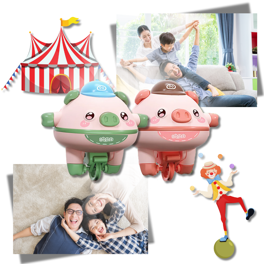 Maialino in monociclo giocattolo - Ozerty