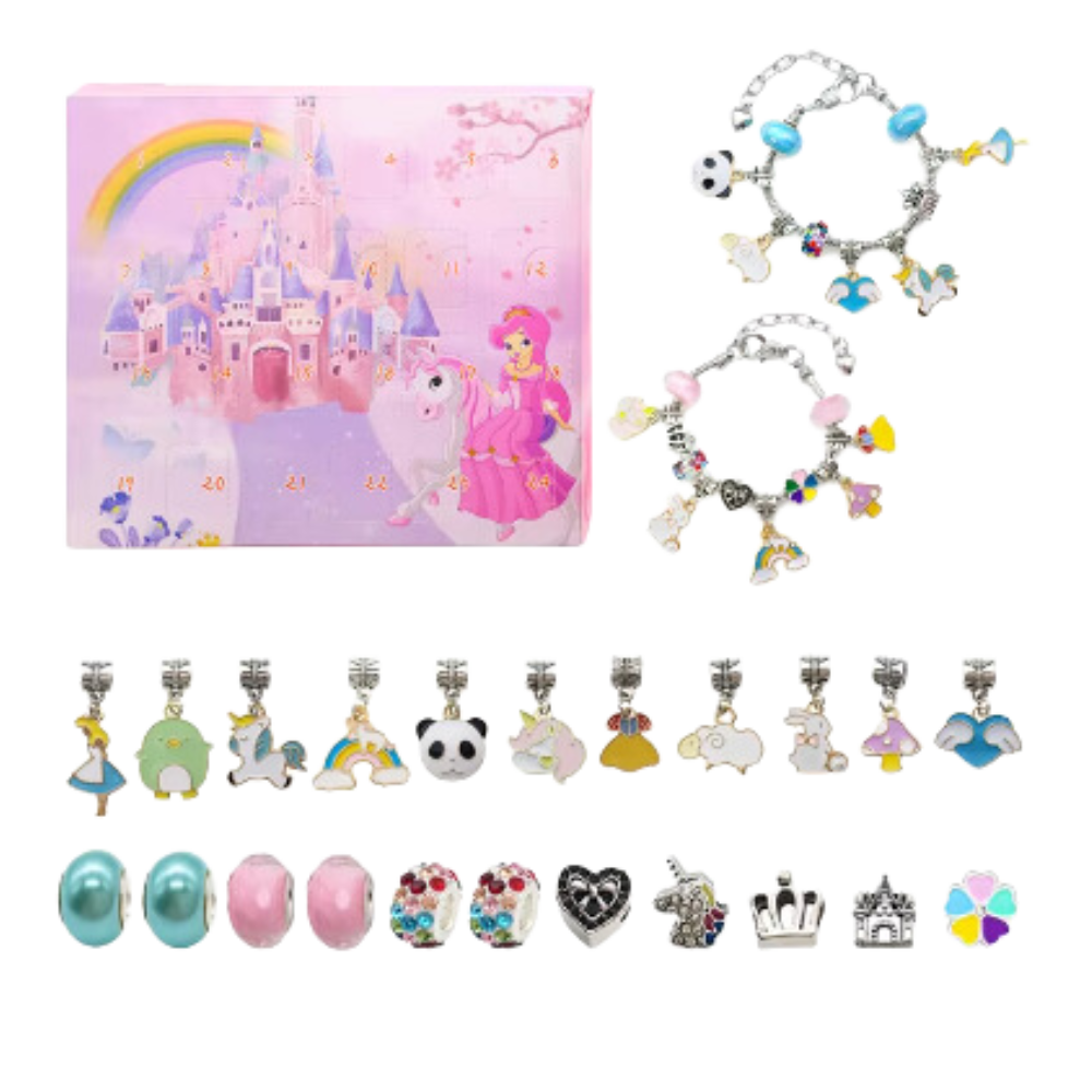 Calendario dell'Avvento 24 Giorni con Gioielli Fai-da-Te -Castello - Ozerty