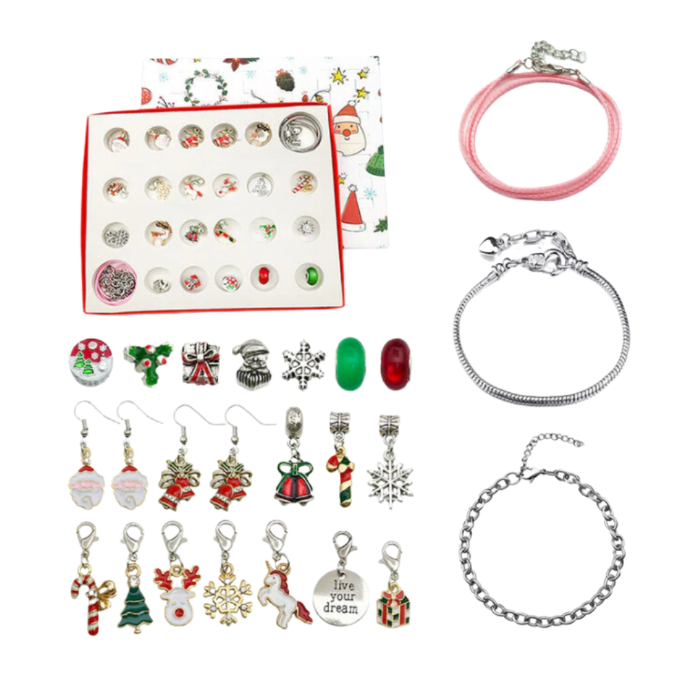 Calendario dell'Avvento 24 Giorni con Gioielli Fai-da-Te -Multicolore - Ozerty