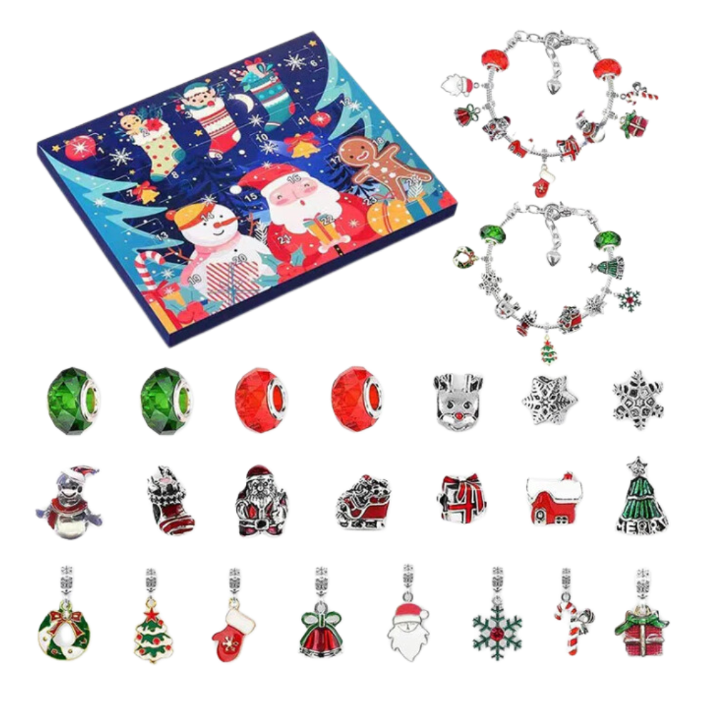 Calendario dell'Avvento 24 Giorni con Gioielli Fai-da-Te -Pupazzo di neve - Ozerty