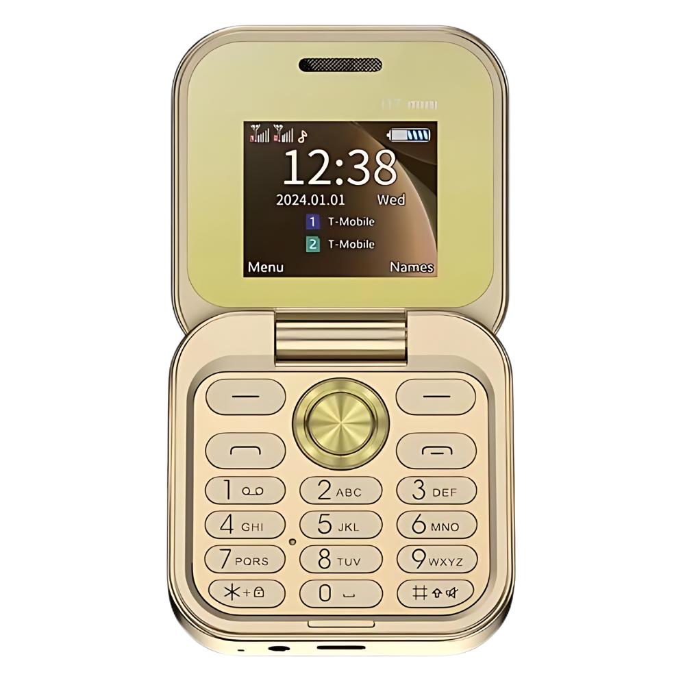 Telefono cellulare pieghevole Dual Sim piccolo -I17 Pro/Oro - Ozerty