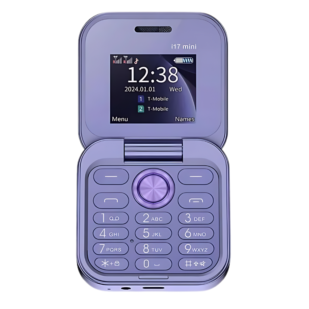 Telefono cellulare pieghevole Dual Sim piccolo -I17 Pro/Viola - Ozerty