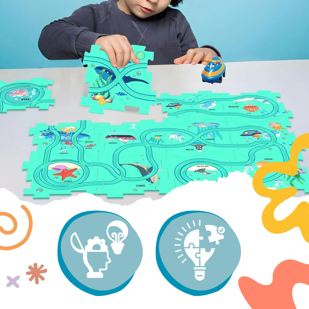 Set di piste educative per auto elettriche - Ozerty