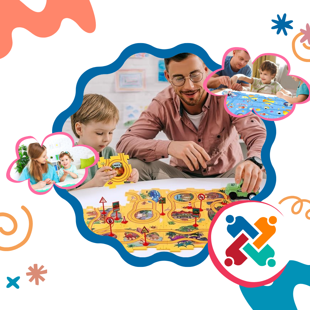 Set di piste educative per auto elettriche - Ozerty