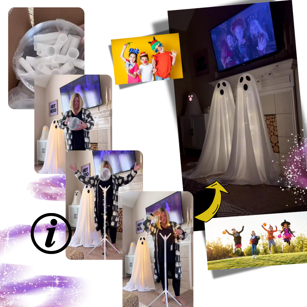 Fantasma di Halloween dall'inquietante display luminoso - Ozerty