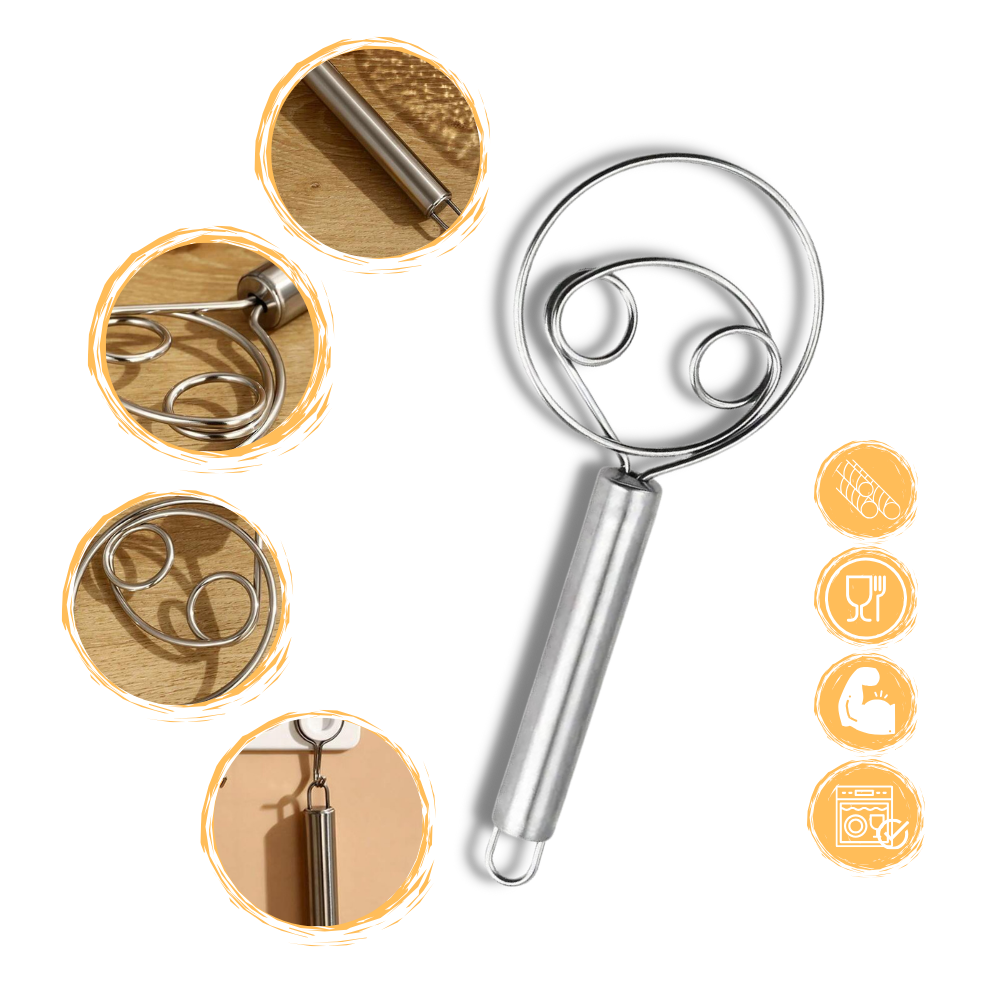 Frusta per impasto danese in acciaio inossidabile - Ozerty