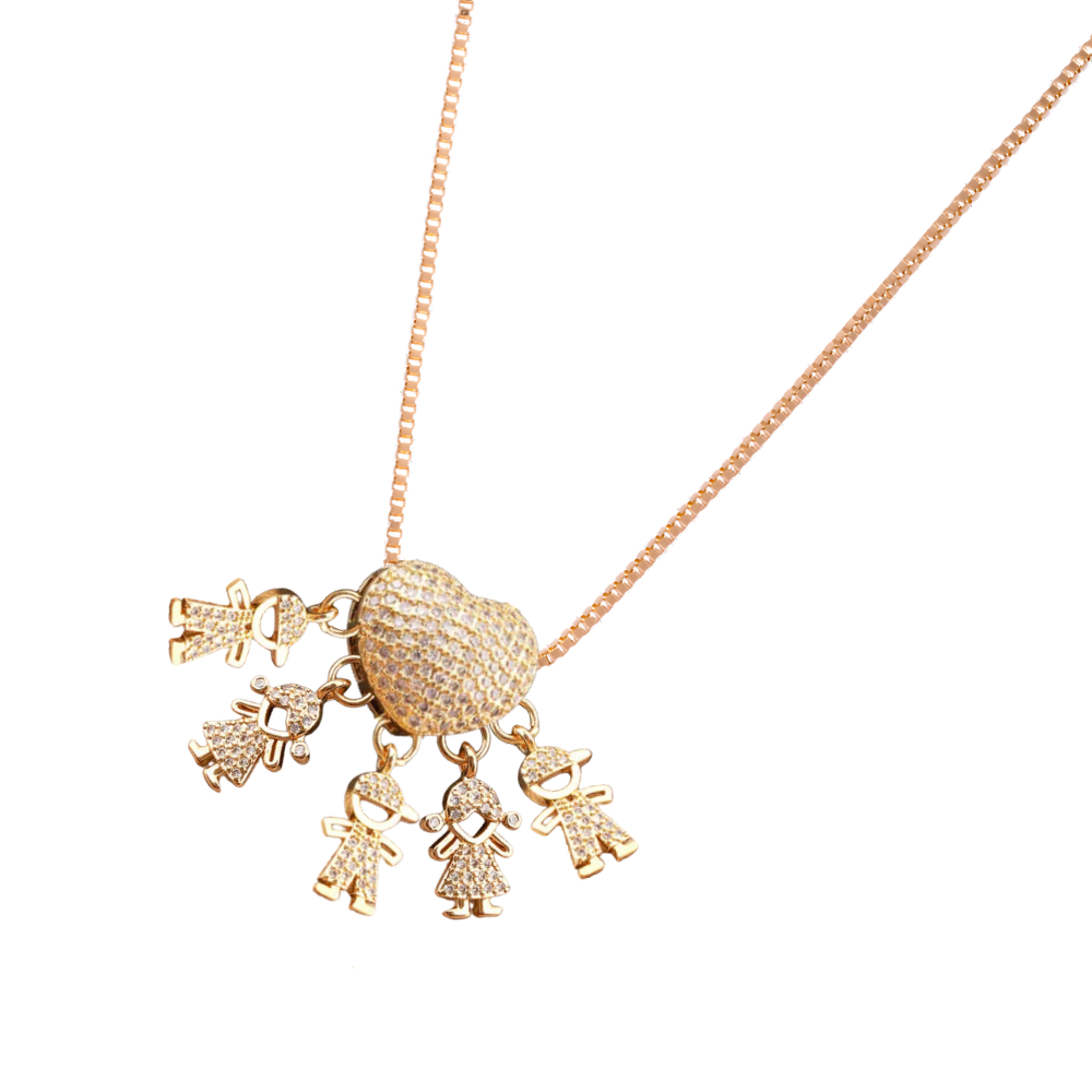 Elegante collana con charm per la mamma -2 Ragazze 3 Ragazzi - Ozerty, Elegante collana con charm per la mamma -2 Ragazze 1 Ragazzo - Ozerty, Elegante collana con charm per la mamma -2 Ragazze - Ozerty