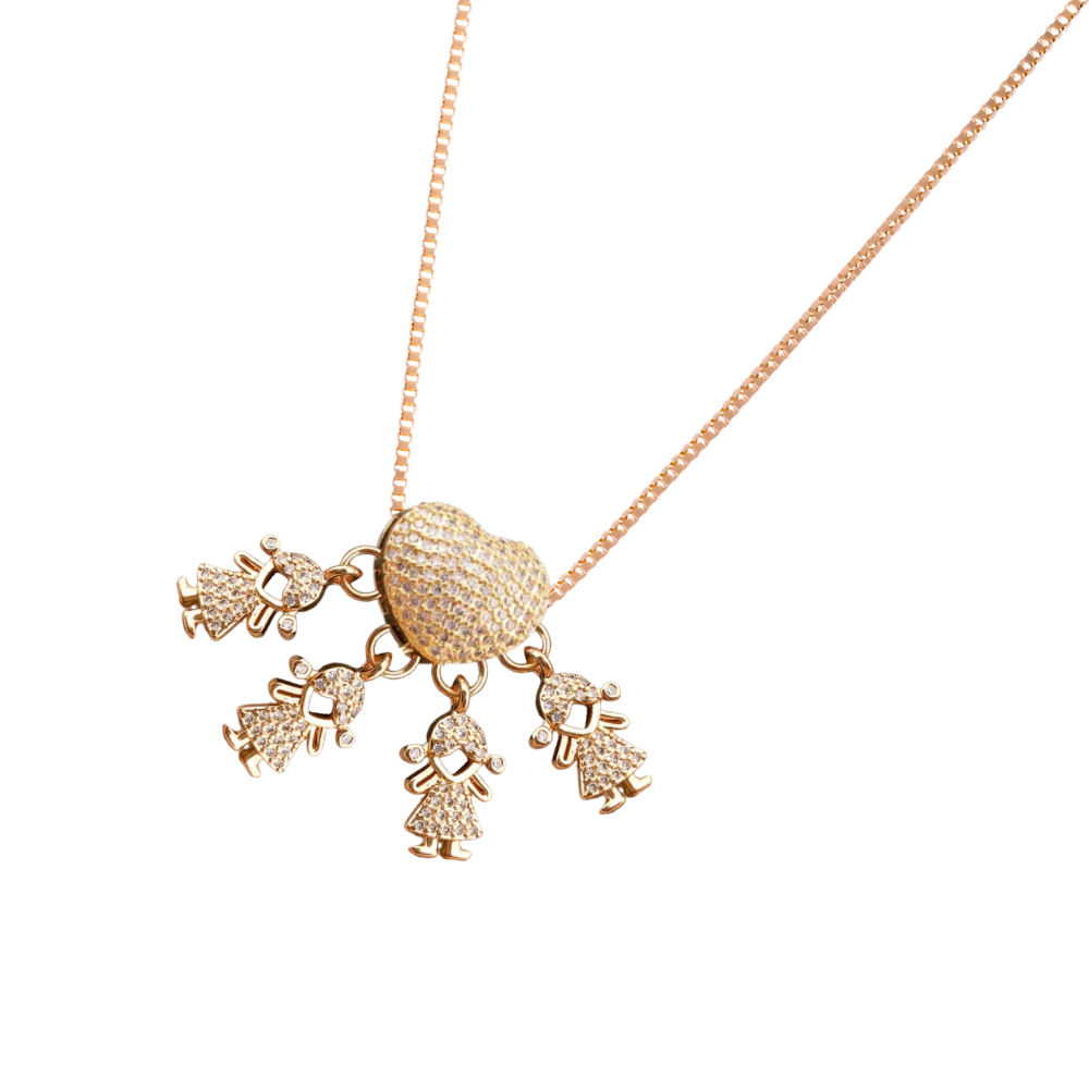 Elegante collana con charm per la mamma -4 Ragazze - Ozerty