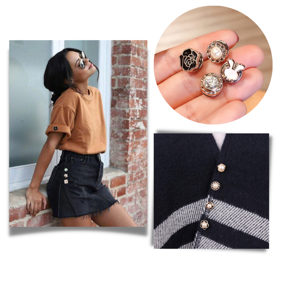 Eleganti spille a bottone senza cuciture - Ozerty