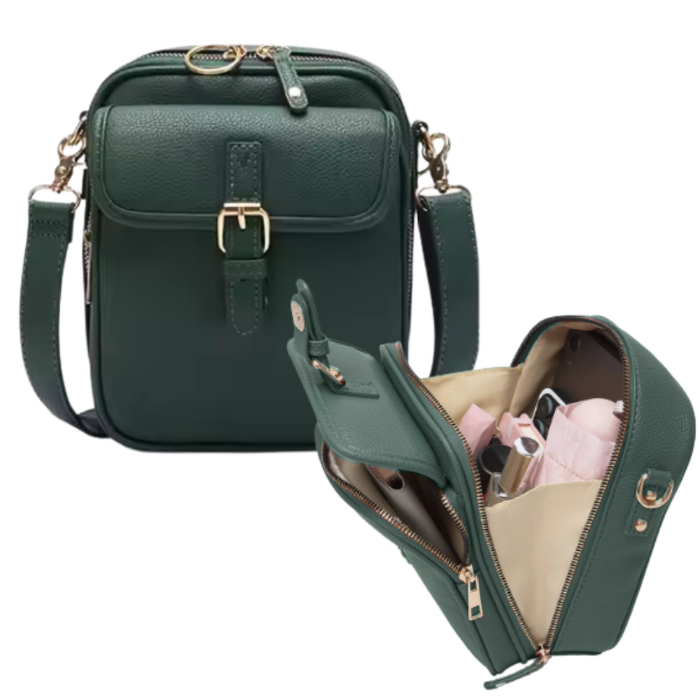 Borsa a tracolla vintage tutto-in-uno -Verde - Ozerty