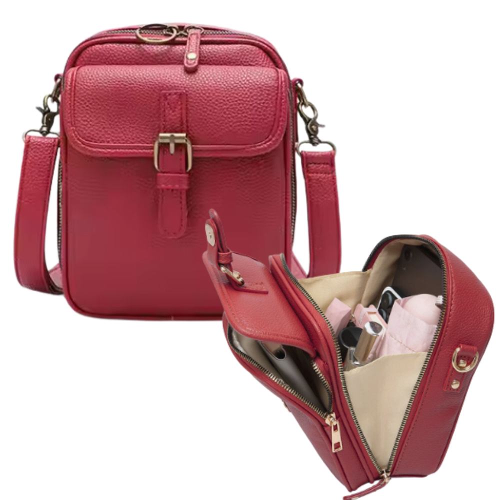 Borsa a tracolla vintage tutto-in-uno -Rosso - Ozerty