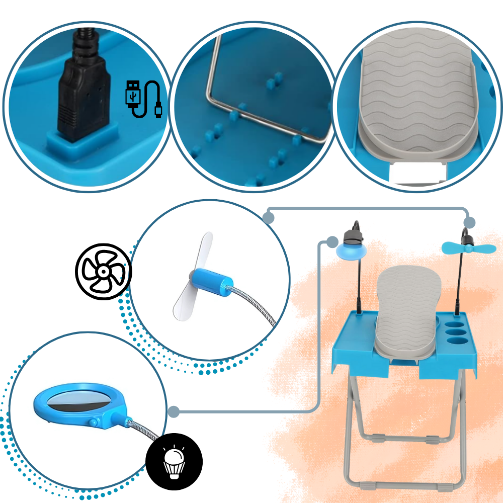 Poggiapiedi Ergonomico con LED per la Pedicure - Ozerty