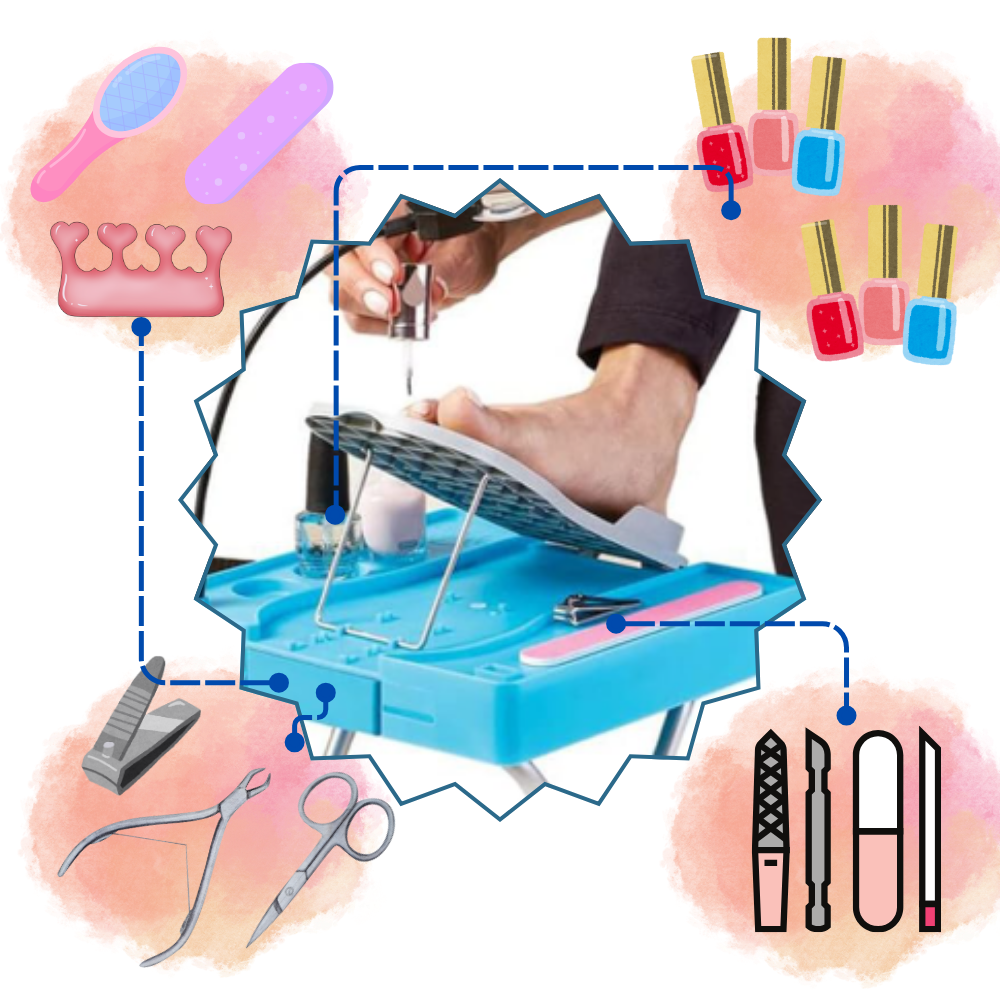 Poggiapiedi Ergonomico con LED per la Pedicure - Ozerty