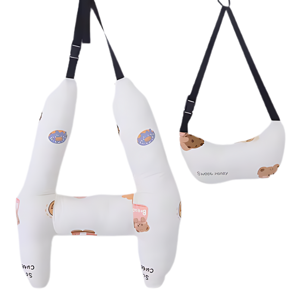 Cuscino da Viaggio per Collo con Supporto Ergonomico -Orso beige - Ozerty