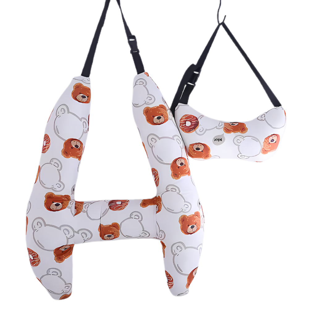 Cuscino da Viaggio per Collo con Supporto Ergonomico -Orso bianco - Ozerty