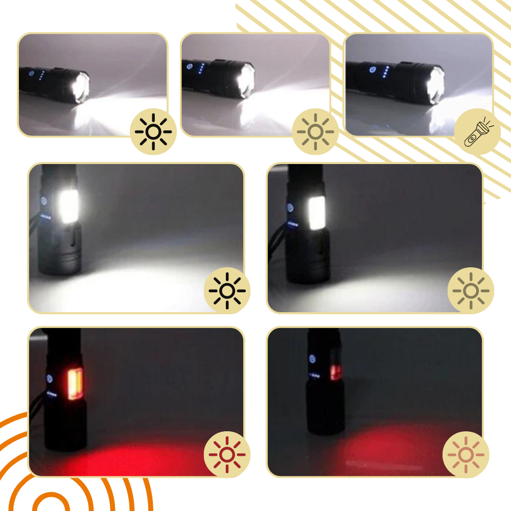 Torcia a led ricaricabile ad alto raggio - Ozerty