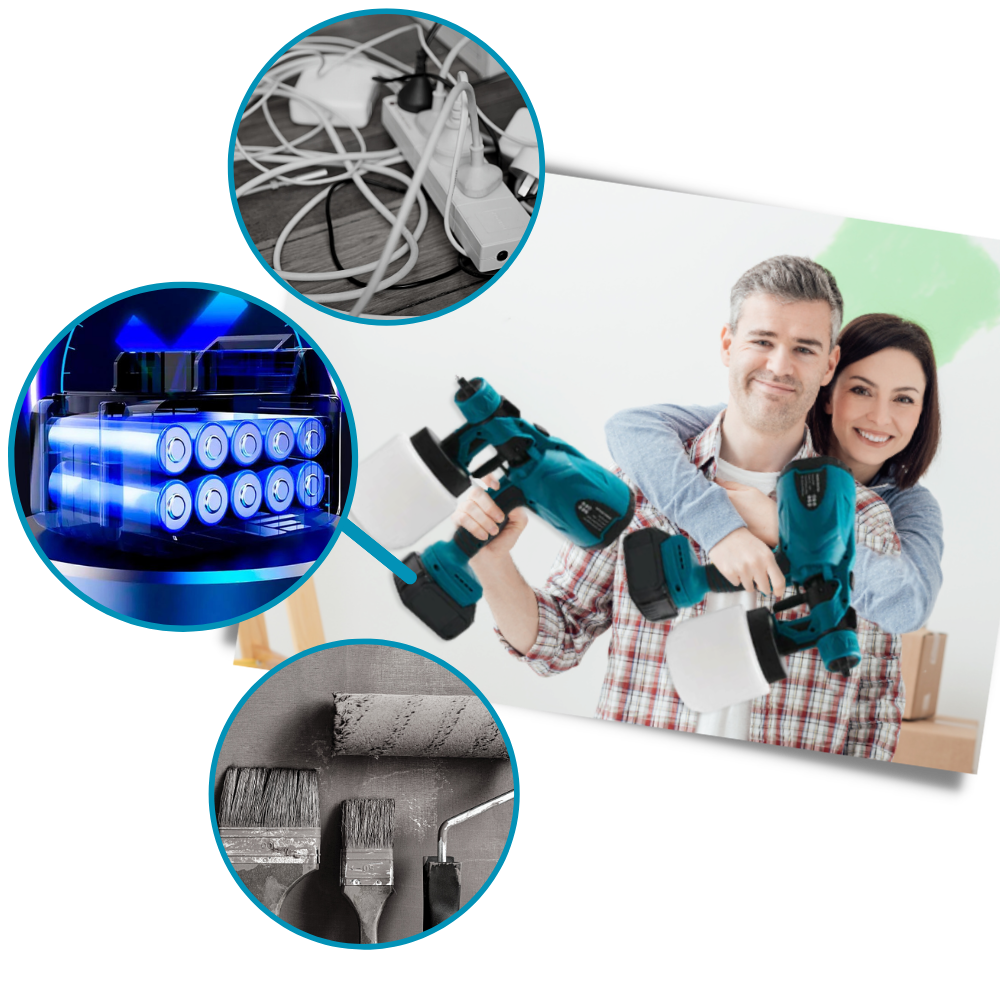 Pistola a spruzzo per verniciatura a batteria ad alta pressione - Ozerty