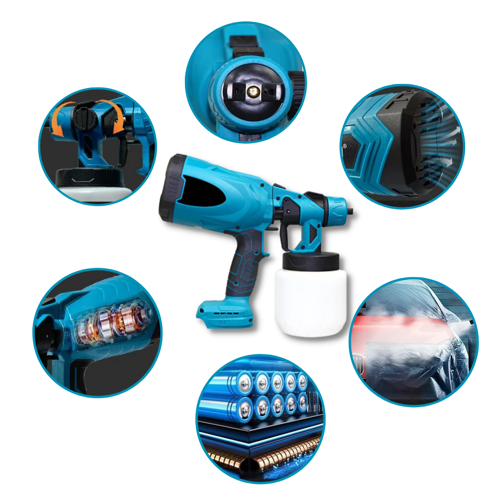 Pistola a spruzzo per verniciatura a batteria ad alta pressione - Ozerty