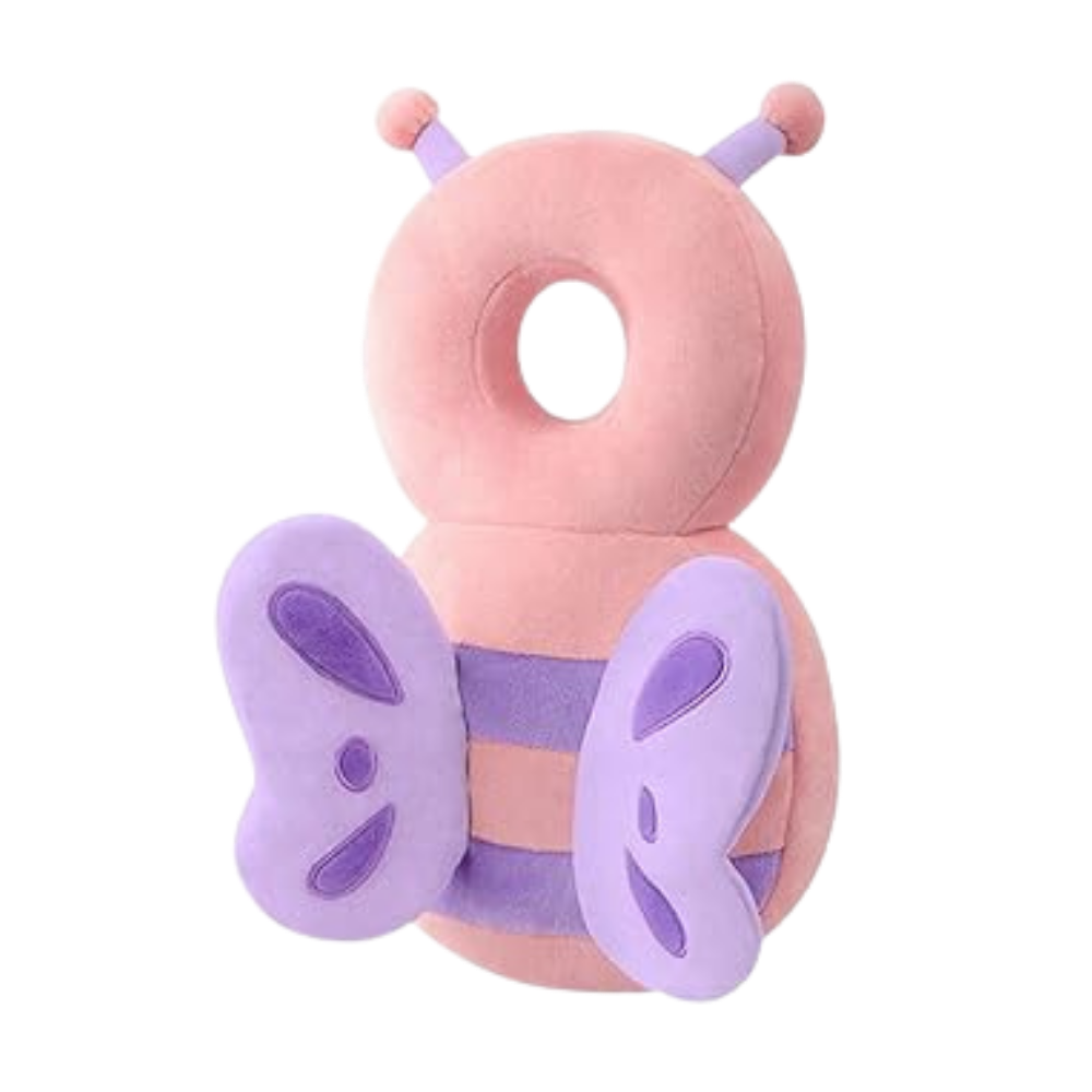 Protezione per la testa ipoallergenica per neonati - Farfalla rosa - Ozerty