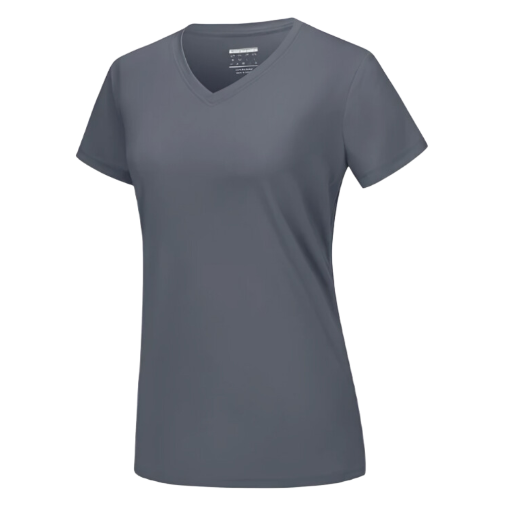 Maglia con scollo a V a raffreddamento istantaneo da donna -Grigio scuro - Ozerty