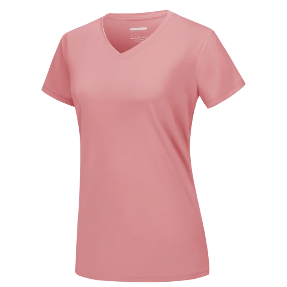 Maglia con scollo a V a raffreddamento istantaneo da donna -Grigio Rosa - Ozerty