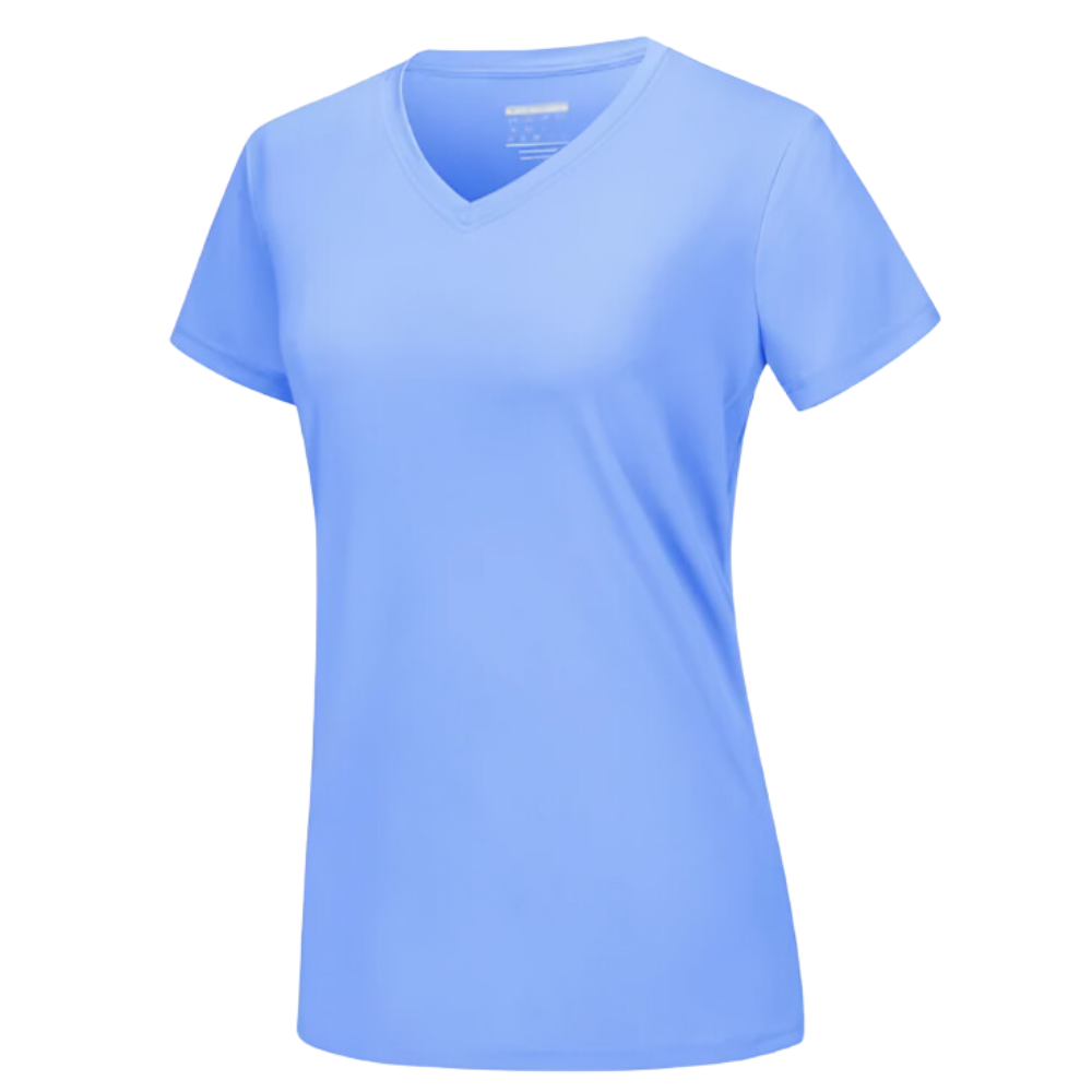 Maglia con scollo a V a raffreddamento istantaneo da donna -Azzurro - Ozerty