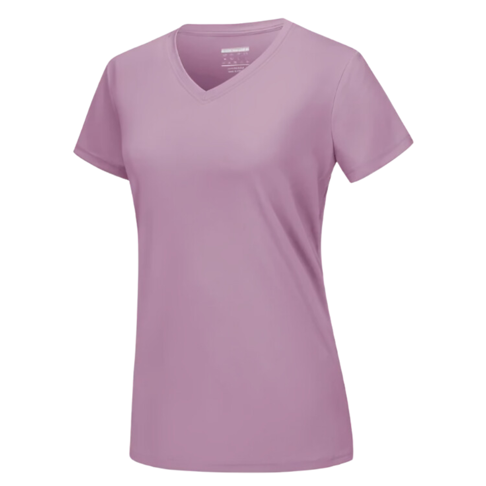 Maglia con scollo a V a raffreddamento istantaneo da donna -Grigio Viola - Ozerty