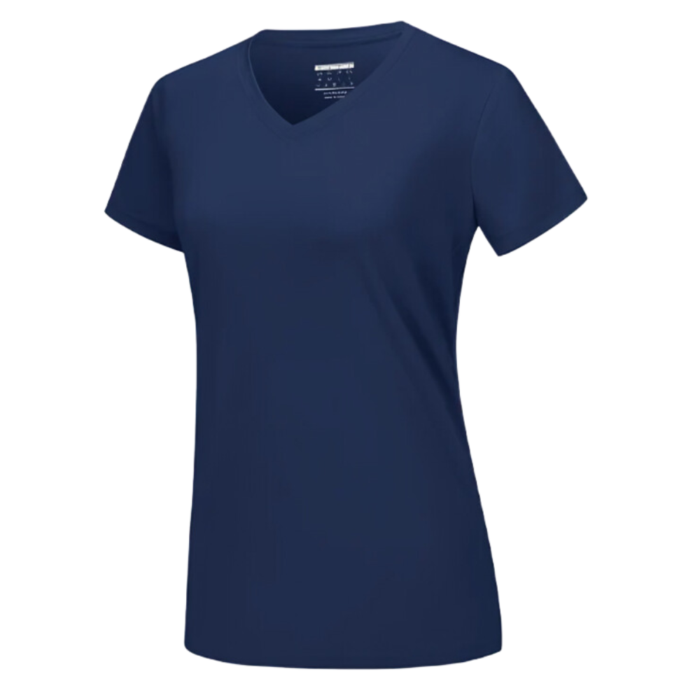 Maglia con scollo a V a raffreddamento istantaneo da donna -Blu navy - Ozerty