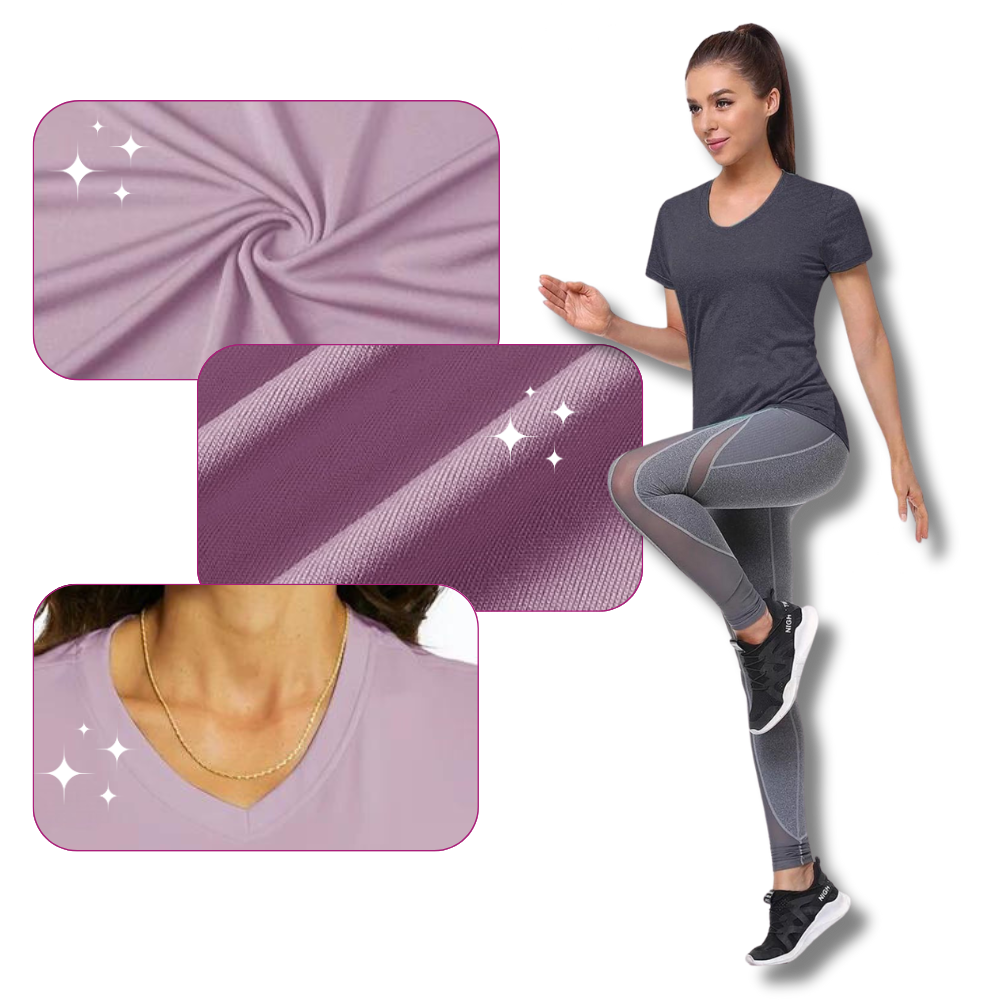 Maglia con scollo a V a raffreddamento istantaneo da donna - Ozerty